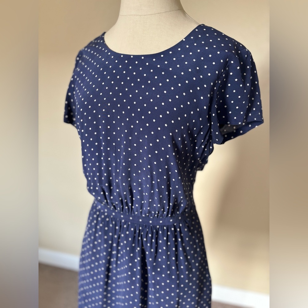 Madewell Navy Star cross back dress
